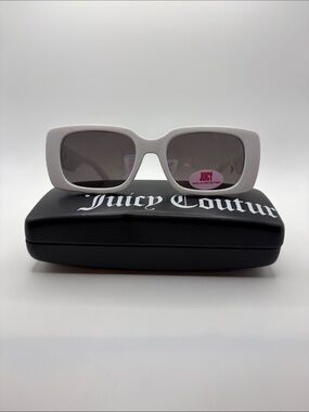 Juicy Couture White Frame Sunglasses with Dark Lenses